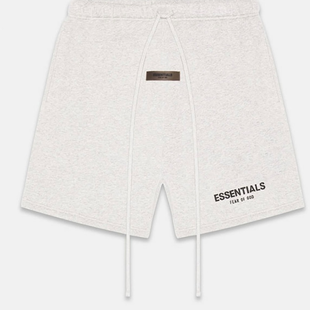 Essentials Fear Of God Light Oatmeal Sweat Shorts - Picture 4 of 5